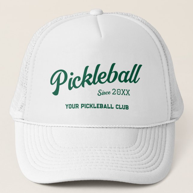 Preppy Green Pickleball Club Custom Wappen Party Truckerkappe (Vorderseite)