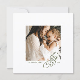 Preppy Green Striped Square Photo Holiday Card Feiertagskarte