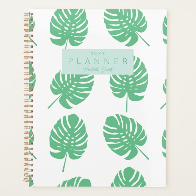 Preppy Green Tropical Monster Verlasse Personalisi Planer (Vorderseite)