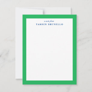 Preppy Green und Blue Personal Stationery Einladung