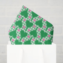Preppy Green und Pink Wedding Gingham Pickleball Seidenpapier