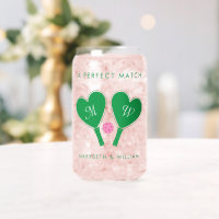 Preppy Green und Pink Wedding Pickleball