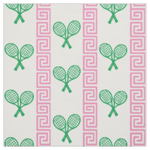 Preppy griechischer Schlüssel-Tennis-Streifen - Pi Stoff