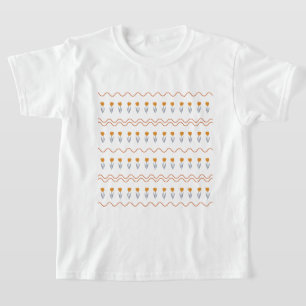 Preppy Groovy Streifen Tulpen Blumenmuster  T-Shirt