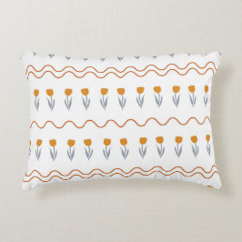 Preppy Groovy Stripe Tulip Blume Muster Dekokissen