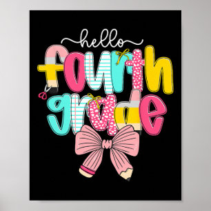 Preppy Hallo 4. Klasse Lehrer Coquette Bow Byck T Poster