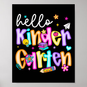 Preppy Hallo Kindergarten Zurück zur Schule Lehrer Poster