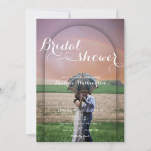 Preppy Handgeschriebenes Heart Arch Foto Brautpart Einladung