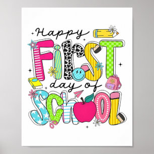 Preppy Happy Erster Schultag Lehrer Mädchen Ck T Poster