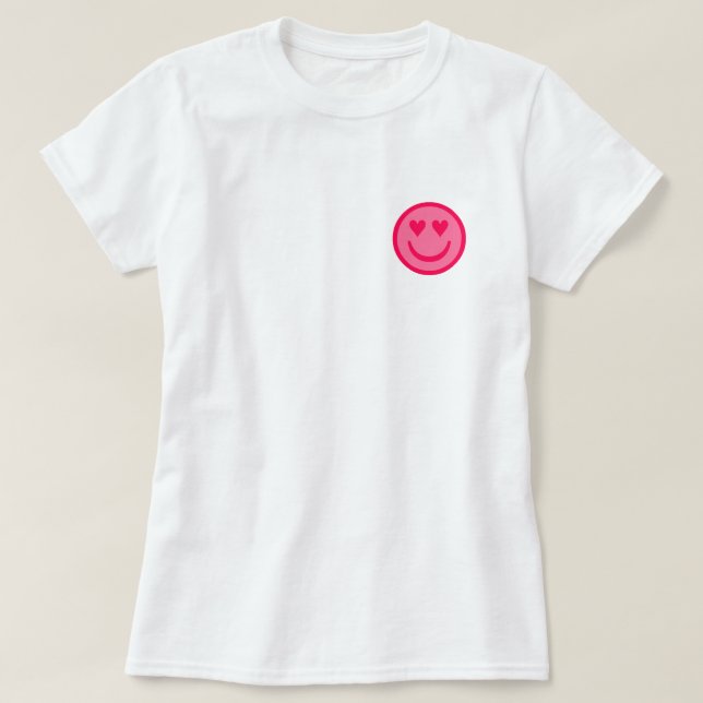 Preppy Heart Happy Face T - Shirt (Design vorne)