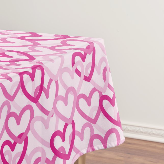 Preppy Hearts Pink Tischdecke (Beispiel)