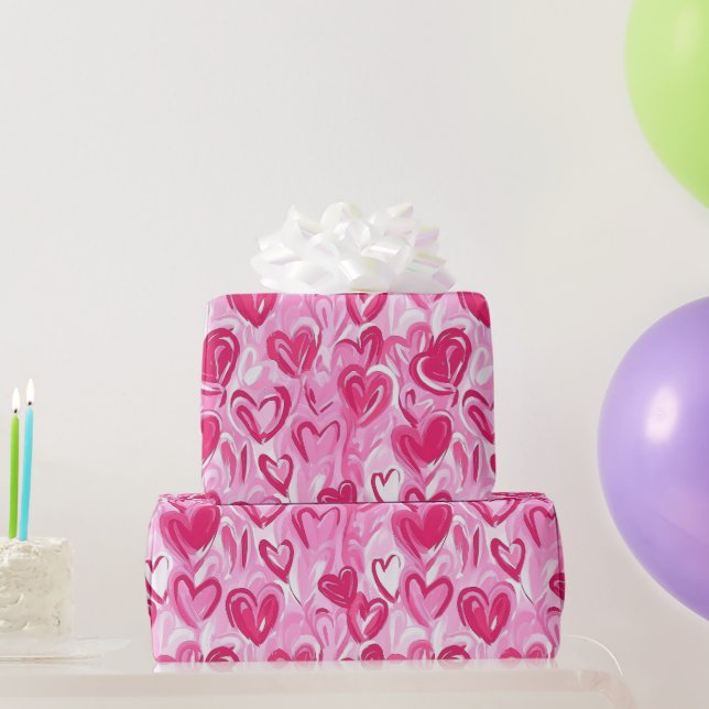 Preppy Hearts Wrapping Paper Geschenkpapier (Partygeschenke)
