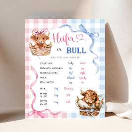 Preppy Heifer oder Bull Gender Reveal Old Wive Tal Poster