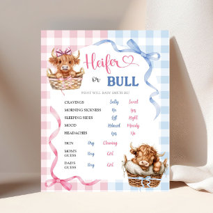 Preppy Heifer oder Bull Gender Reveal Old Wive Tal Poster