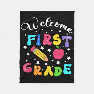 Preppy Hello 1st Grade für den ersten Tag zurück n Fleecedecke
