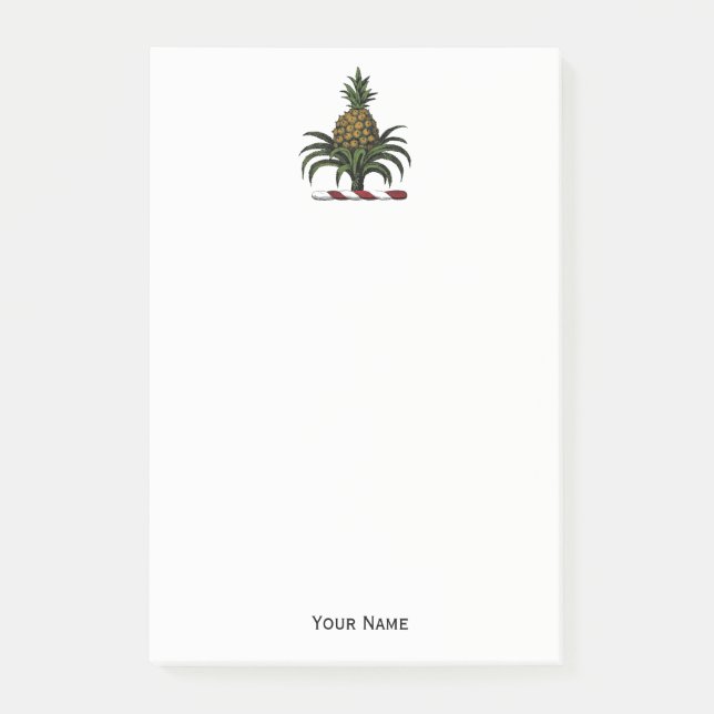 Preppy Heraldic Pineapse Wappen Color RWT Post-it Klebezettel (Vorderseite)