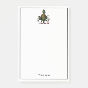 Preppy Heraldic Pineapse Wappen Color RWT Post-it Klebezettel