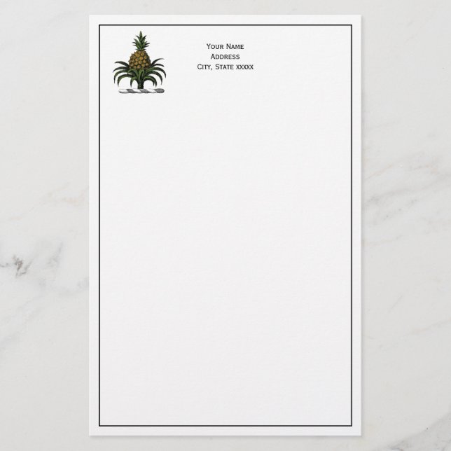 Preppy Heraldic Pineapse Wappen Color WT Briefpapier (Vorderseite)