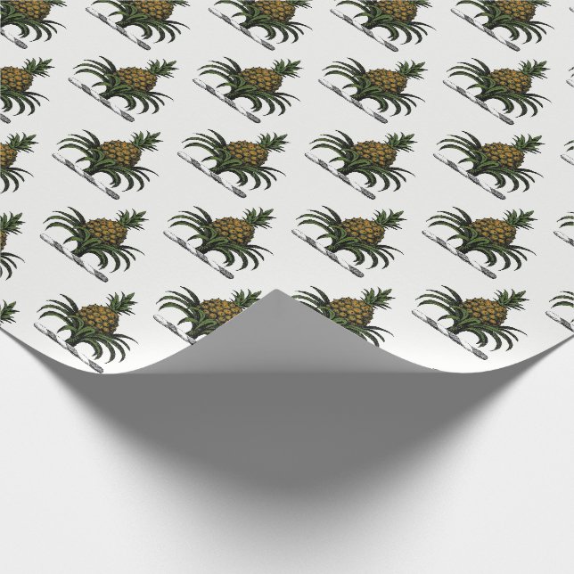 Preppy Heraldic Pineapse Wappen Color WT Geschenkpapier (Ecke)