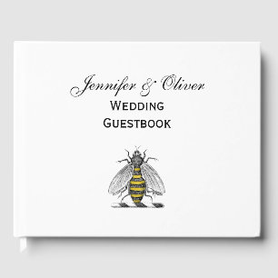 Preppy Heraldic Vintag Bee Coat of Arms Emblem C Gästebuch