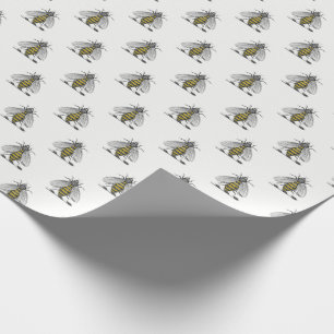 Preppy Heraldic Vintag Bee Coat of Arms Emblem C Geschenkpapier