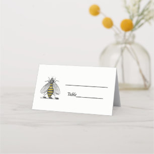 Preppy Heraldic Vintag Bee Coat of Arms Emblem C Platzkarte