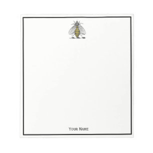 Preppy Heraldik Vintage Biene Wappen Emblem C Notizblock
