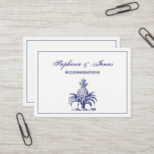 Preppy Heraldisch Blau Ananas Wappen Wappenschild Visitenkarte