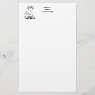 Preppy Heraldische Kamelpalme Wappen Briefpapier