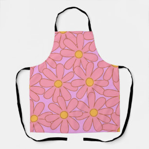 Preppy-Hippie-Rosa-Lila-Blumenmuster Schürze