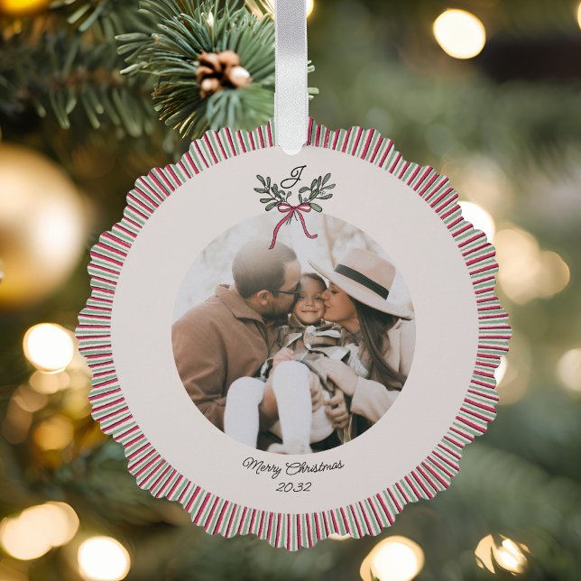 Preppy Holiday Paper Ornament with Photo  (Von Creator hochgeladen)
