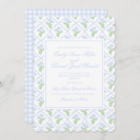 Preppy Hydrangea Watercolor Trellis Wedding