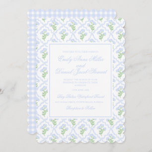 Preppy Hydrangea Watercolor Trellis Wedding Einladung