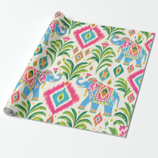 Preppy Ikat Tropische Palme Boho Chic Geschenkpapier