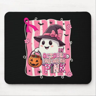 Preppy im Oktober wir tragen rosa Geisterkrebs Mousepad
