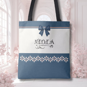 Preppy Indigo Blau Floral Viola Orchester-Tasche