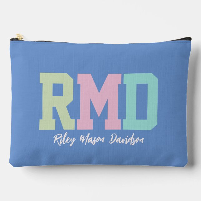 Preppy initis niedlich trendiges Parwinkle-Foto Zubehörtasche (Vorderseite)