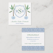 Preppy Interior Designer Monogram Banana Tree 