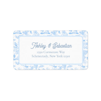 Preppy Jungle Chinoiserie Toile Adressaufkleber