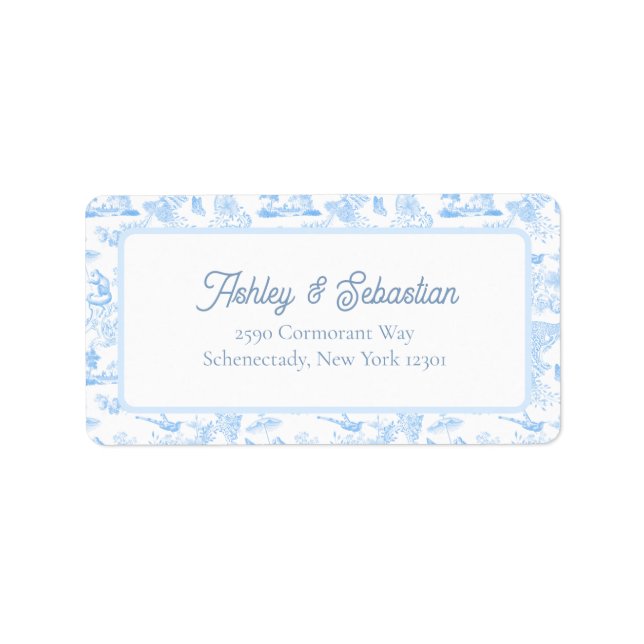 Preppy Jungle Chinoiserie Toile Adressaufkleber (Vorne)