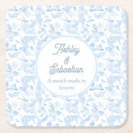 Preppy Jungle Chinoiserie Toile Rechteckiger Pappuntersetzer