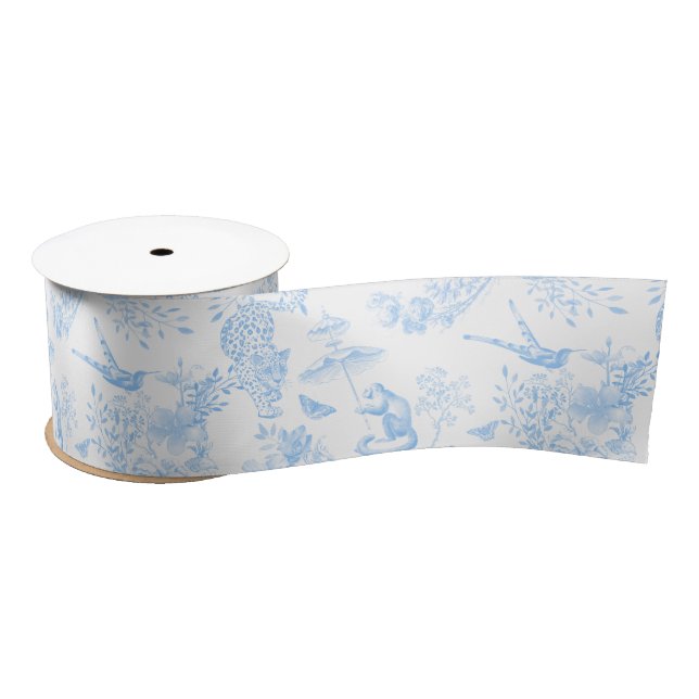 Preppy Jungle Chinoiserie Toile Satinband (Spule)