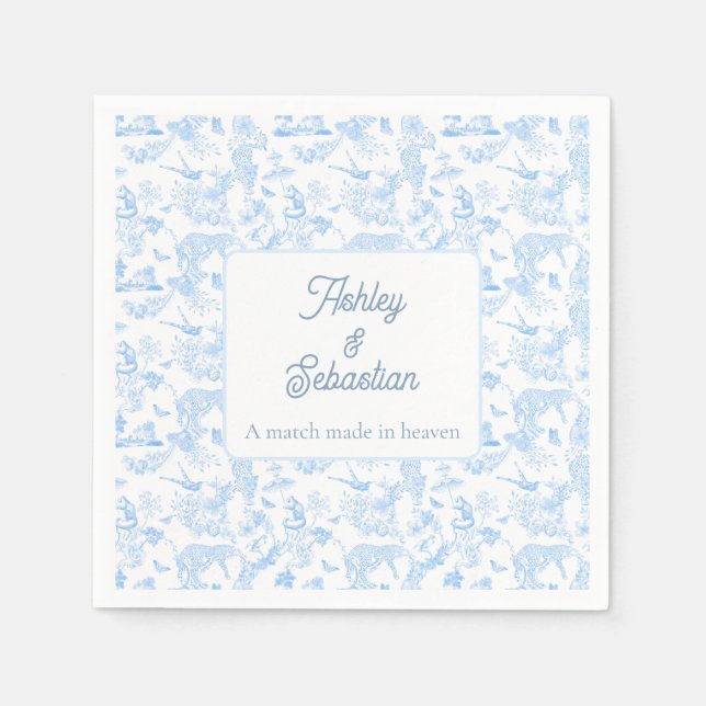 Preppy Jungle Chinoiserie Toile Serviette (Vorderseite)