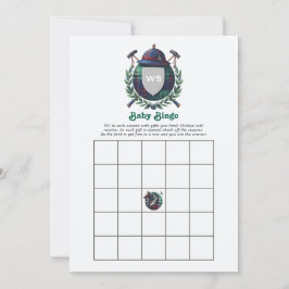 Preppy-Kariert-Monogramm-Baby-Shower-Bingo-Spiel Einladung
