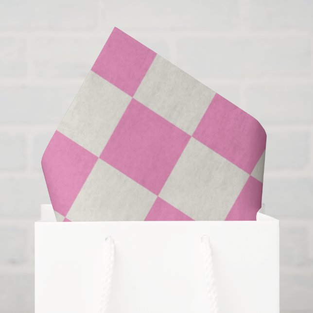 Preppy Karo Rosa Weiß Mod Retro Seidenpapier (Geschenktüte)