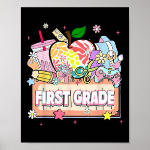Preppy Kids First Grade 2025 Preschool 1st G Poster