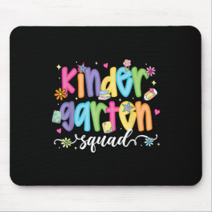 Preppy Kindergarten Squad Team Crew Teacher Back T Mousepad