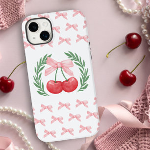 Preppy-Kirschen Rosa Schleifen und Lorbeerkranz-Lo Case-Mate iPhone 14 Plus Hülle