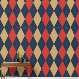 Preppy Klassiker Argyle Marineblau, Scheunenrot & Tapete
