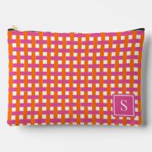 Preppy-Korbgeflecht - Hot Pink & Orange Monogramm